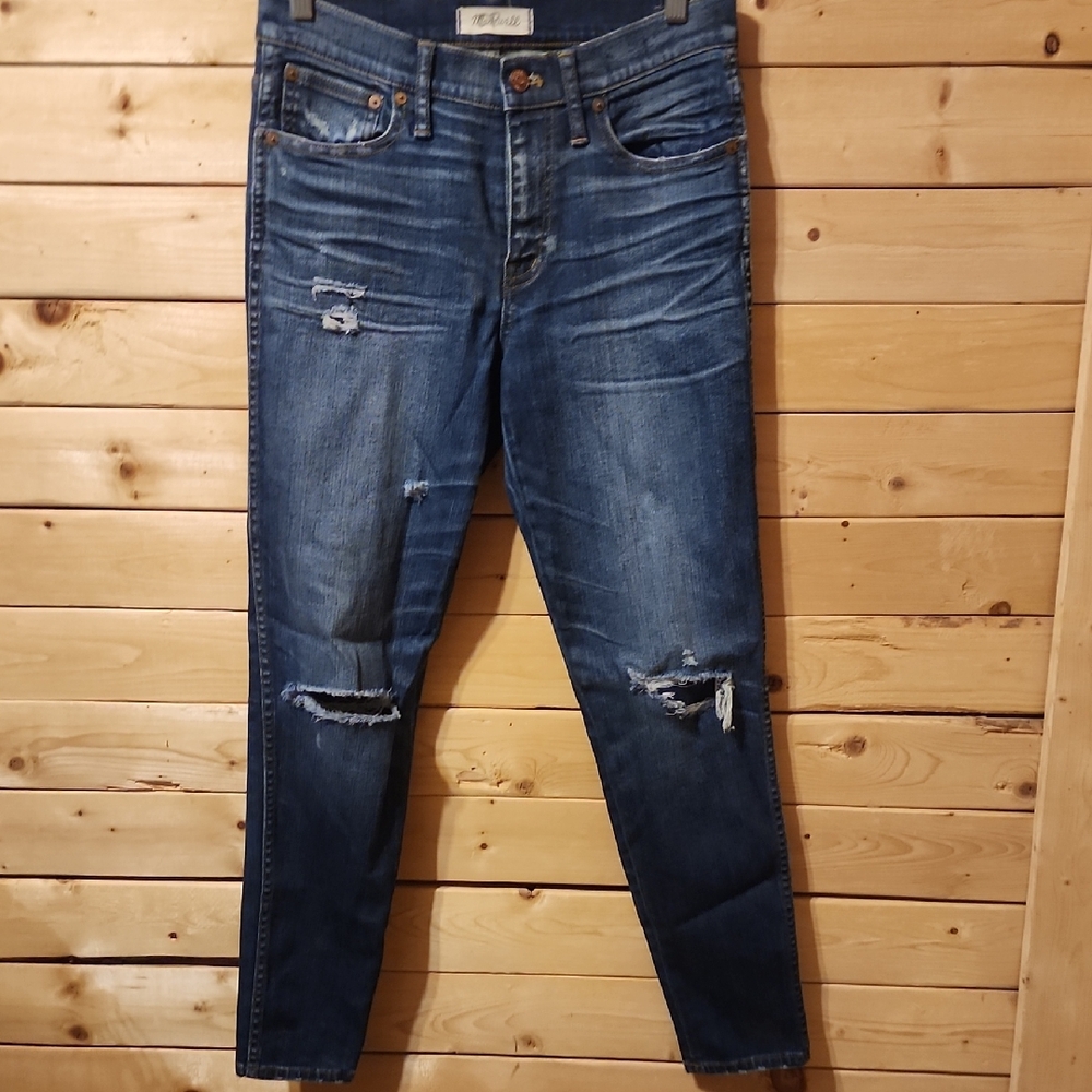 Womens Madewell Jeans Size 28 High Rise Skinny Skinny Distressed